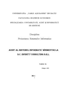 Auditul Sistemului Informatic WinMENTOR - Pagina 1