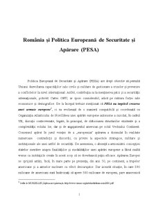 România și Politica Europeană de Securitate și Apărare - PESA - Pagina 1