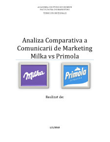 Analiza comparativă a comunicării de marketing Milka vs Primola - Pagina 1