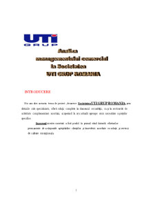 Analiza Managementului Comercial la SC UTI Group România - Pagina 1