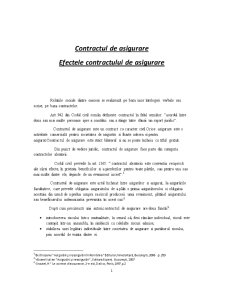 Efectele Contractului de Asigurare - Pagina 1