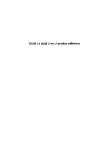 Ciclul de Viață al unui Produs Software - Pagina 1