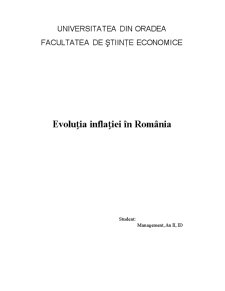 Analiza inflație în România - Pagina 1