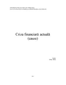 Criza financiară actuală - cauze - Pagina 1
