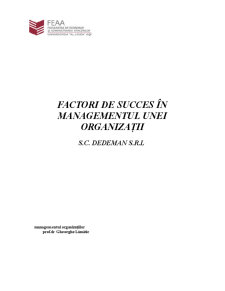 Factori de succes în managementul unei organizații - SC Dedeman SRL - Pagina 1