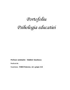 Portofoliu - psihologia educației - Pagina 1