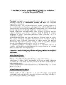 Potențialul ecologic și exploatarea biologică în perimetrul orașului București - Filaret - Pagina 1