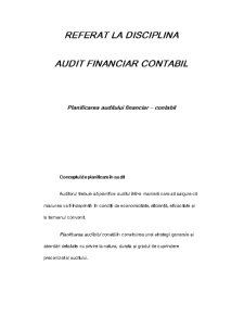 Planificarea Auditului Financiar-Contabil - Pagina 1