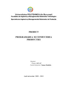Programarea și conducerea producției - Pagina 1