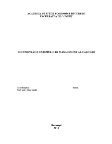 Documentația Sistemului de Management al Calității - Pagina 1