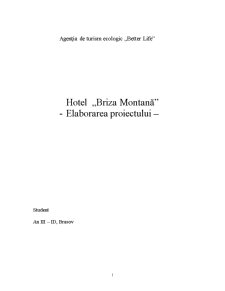 Managementul proiectelor - Hotel Briza Montana - Pagina 1