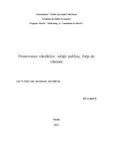Promovarea vanzărilor, relații publice, forțe de vânzare - Hochland România - Pagina 1
