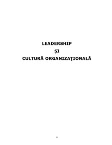 Leadership și Cultură Organizațională - Pagina 1