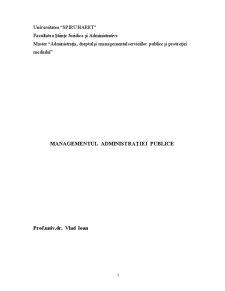 Managementul Administrației Publice - Pagina 1