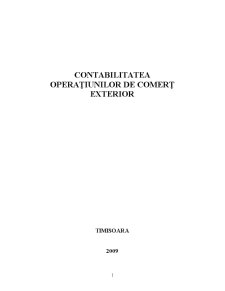 Contabilitatea Operațiunilor de Comerț Exterior - Pagina 1