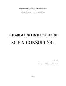 Crearea unei întreprinderi - SC Fin Consult SRL - Pagina 1