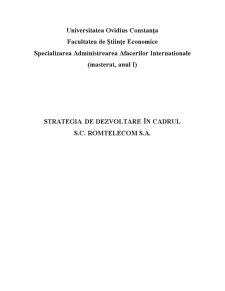 Strategia de Dezvoltare în Cadrul SC Romtelecom SA - Pagina 1
