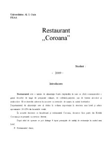 Prezentare Restaurant Coroana - Pagina 1