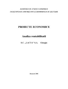 Analiza rentabilității - SC Lacta SA Giurgiu - Pagina 1