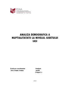 Analiza demografică a nupțialității la nivelul Județului Iași - Pagina 1