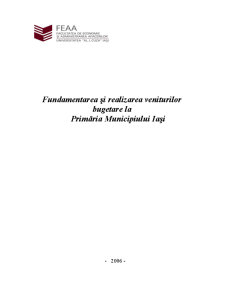 Fundamentarea și realizarea veniturilor bugetare la Primăria Iași - Pagina 1