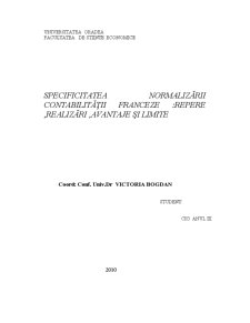 Specificitatea normalizării contabilității franceze - repere, realizari, avantaje și limite - Pagina 1