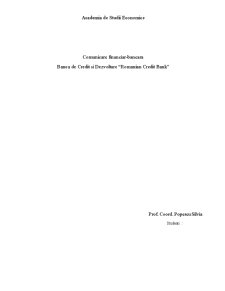 Comunicare financiar-bancară - banca de credit și dezvoltare Romanian Credit Bank - Pagina 1