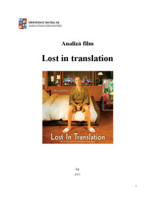 Analiza Film - Lost în Translation - Pagina 1