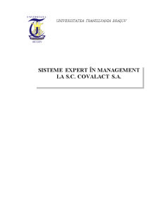 Sisteme Expert în Management la SC Covalact SA - Pagina 1