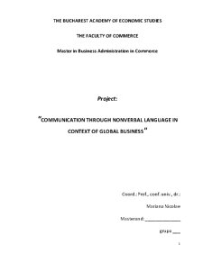 Communication Through Nonverbal Language în Context of Global Business - Pagina 1