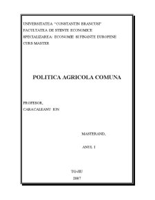 Politica Agricolă Comună - Pagina 1