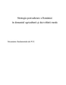 Mecanisme fundamentale ale PUE - strategia post-aderare a României - Pagina 1