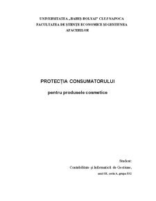 Protecția consumatorului la produsele cosmetice - Pagina 1