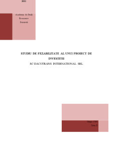 Studiu de fezabilitate al unui proiect de investiții - SC Dacotrans Internațional SRL - Pagina 1