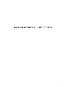 Managementul Clasei de Elevi - Pagina 1