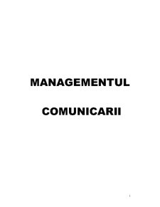 Managementul comunicării - Pagina 1