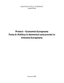 Politică în domeniul concurenței în Uniunea Europeană - Pagina 1