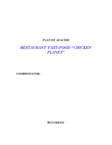 Plan de Afaceri - Restaurant Fast-Food Chicken Planet - Pagina 1