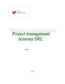 Proiect Management - SC Armony SRL - Pagina 1