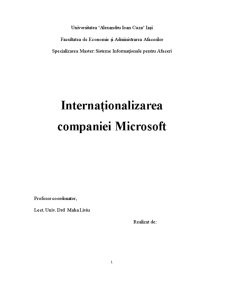 Internaționalizarea Companiei Microsoft - Pagina 1