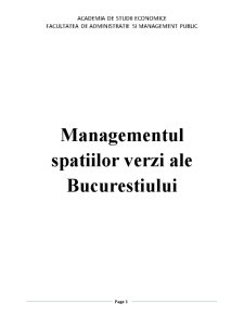 Managementul spațiilor verzi ale Bucureștiului - Pagina 1