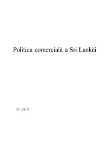 Politica Comercială a Sri Lankăi - Pagina 1