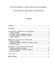 Soluționarea conflictelor de interese - concilierea, medierea, arbitrajul - Pagina 1