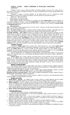 Politica Agrară - Știința Îndrumării și Încurajării Agriculturii Românești - Pagina 1