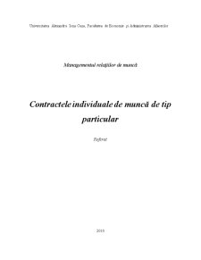 Contractele Individuale de Muncă de Tip Particular - Pagina 1