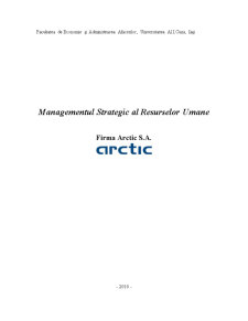 Managementul Strategic al Resurselor Umane - Arctic SA - Pagina 1