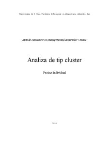 Metode Cantitative în MRU - Analiza Cluster - Pagina 1