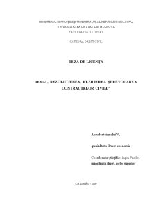 Rezolutiunea, Rezilierea și Revocarea Contractelor Civile - Pagina 1