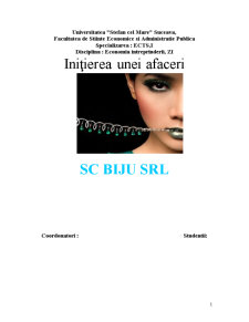Inițierea unei afaceri - SC Biju SRL - Pagina 1