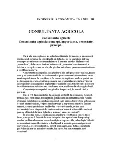 Consultanța agricolă - concept, importanță, necesitate și principii - Pagina 1